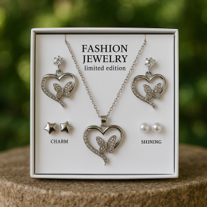 💖 Heart & Butterfly Jewelry Set 💖
