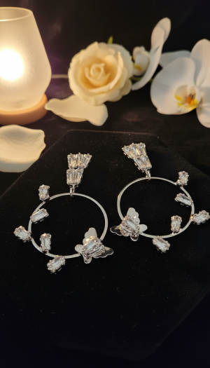 ✨ Butterfly Hoop Crystal Earrings ✨