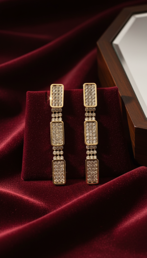 ✨ Rectangle Crystal Drop Earrings ✨