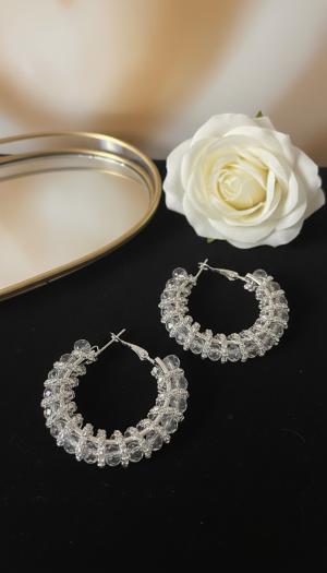 ✨ Crystal Beaded Hoop Earrings ✨