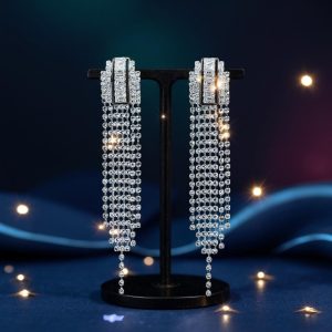 ✨ Long Crystal Drop Earrings ✨